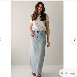 NWT - Light Blue Denim Maxi Skirt | Main Street Exchange